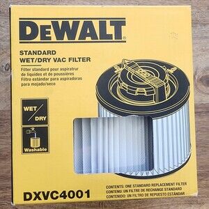 DEWALT Standard Wet Dry Vacuum Filter DXVC4001 White Washable Replacement New